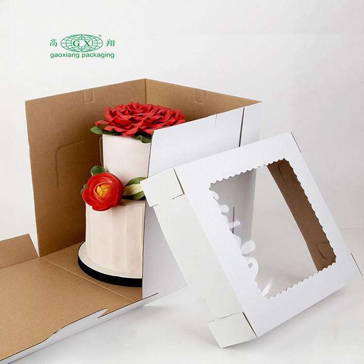 Veľkoobchodné ružové svadobné dizajny okrúhly valec štvorcové balenie pre 10 12 palcový farebný box balenie vysoký koláč papierový box - 副本