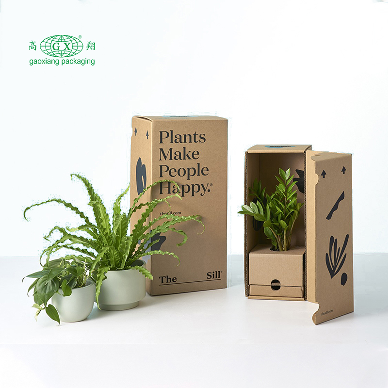 Vlastné personalizované recyklovateľné ploché rastliny z vlnitej lepenky, kvety, balenie do papierových škatúľ
