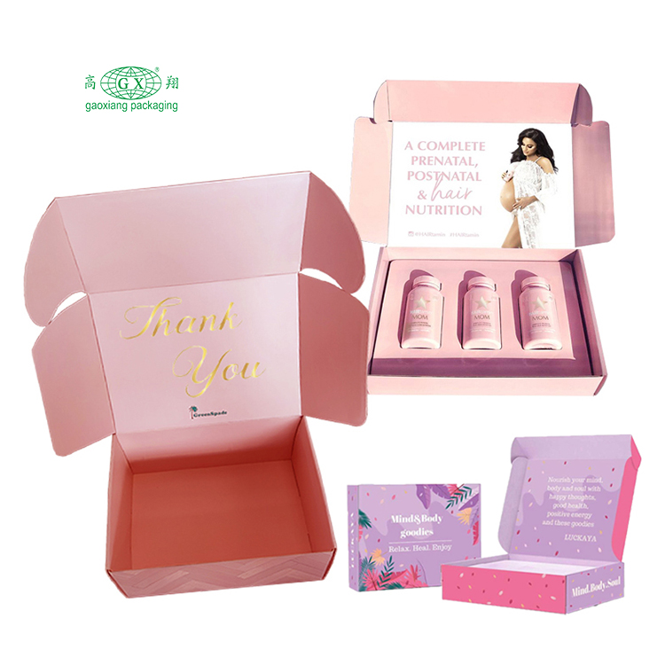 Vlastné tlačený ecommerce mailing kozmetický make-up beauty box darčekové balenie oblečenia vlnité prepravné boxy vlastné logo pr box