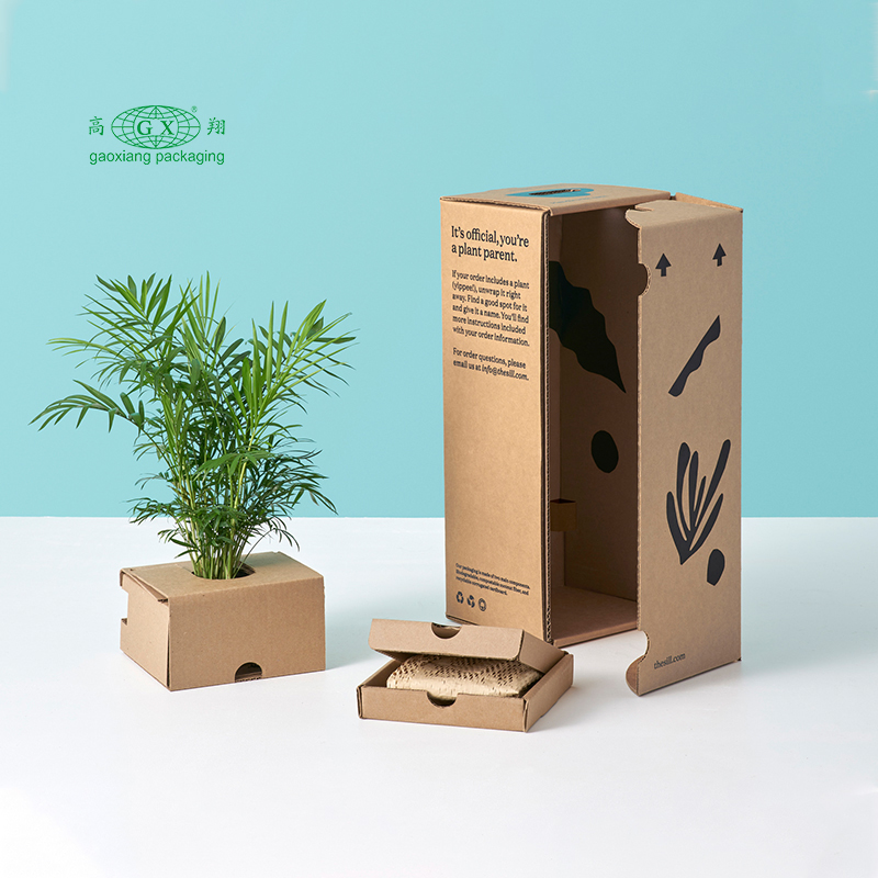 Vlastné personalizované recyklovateľné ploché rastliny z vlnitej lepenky, kvety, balenie do papierových škatúľ