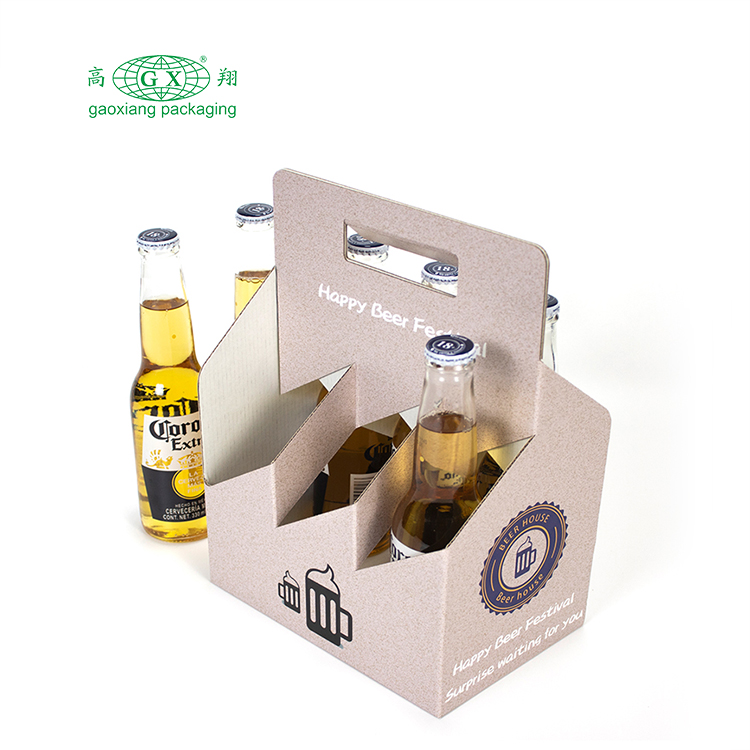 Továrenská zákazková škatuľka na prepravu piva na šesť balení elegantnej fľaše na víno na balenie whisky