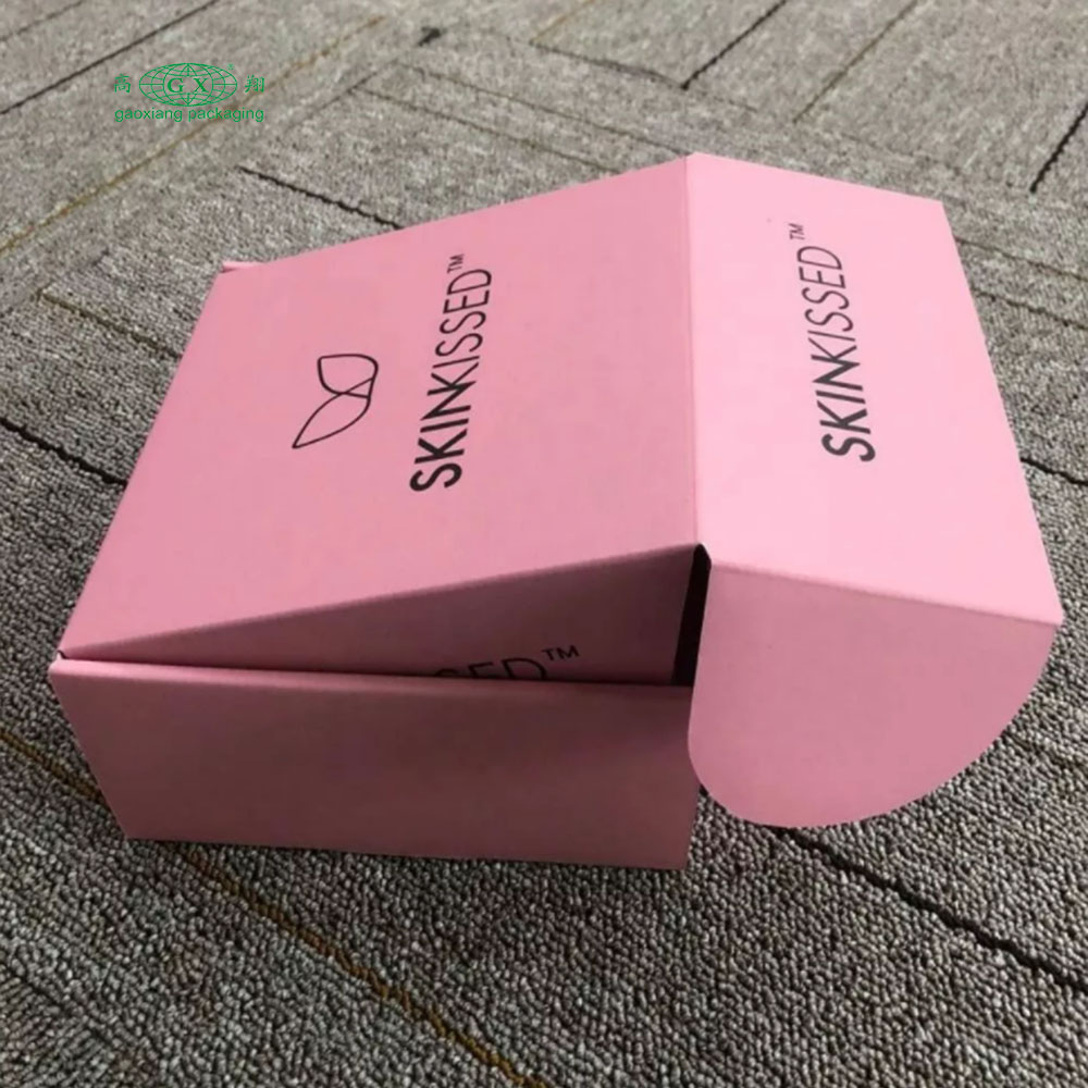 Vlastné logo farebný vlnitý papier ružové kozmetické balenie mihalníc poštová prepravná škatuľka personalizované krabice
