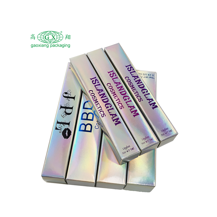Veľkoobchodné vlastné embosované logo luxusné tuby baliace papierové krabice Lipgloss