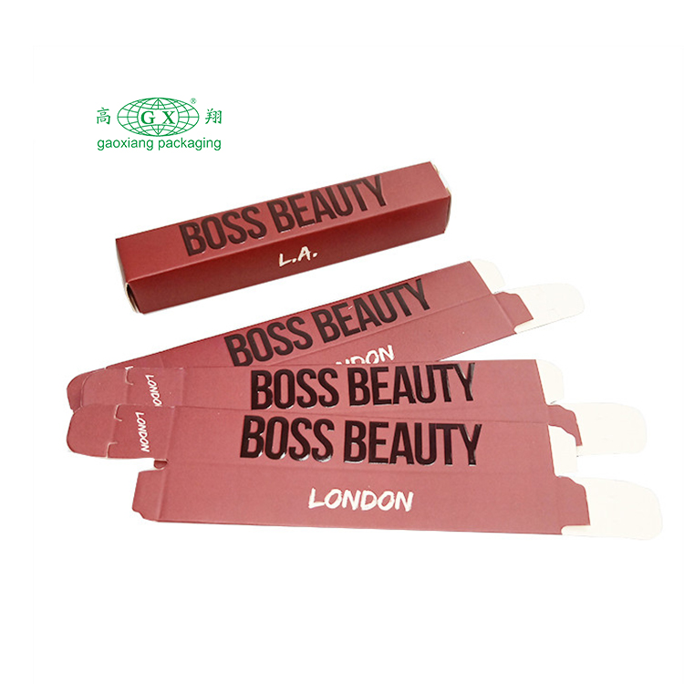Veľkoobchodné vlastné embosované logo luxusné tuby baliace papierové krabice Lipgloss
