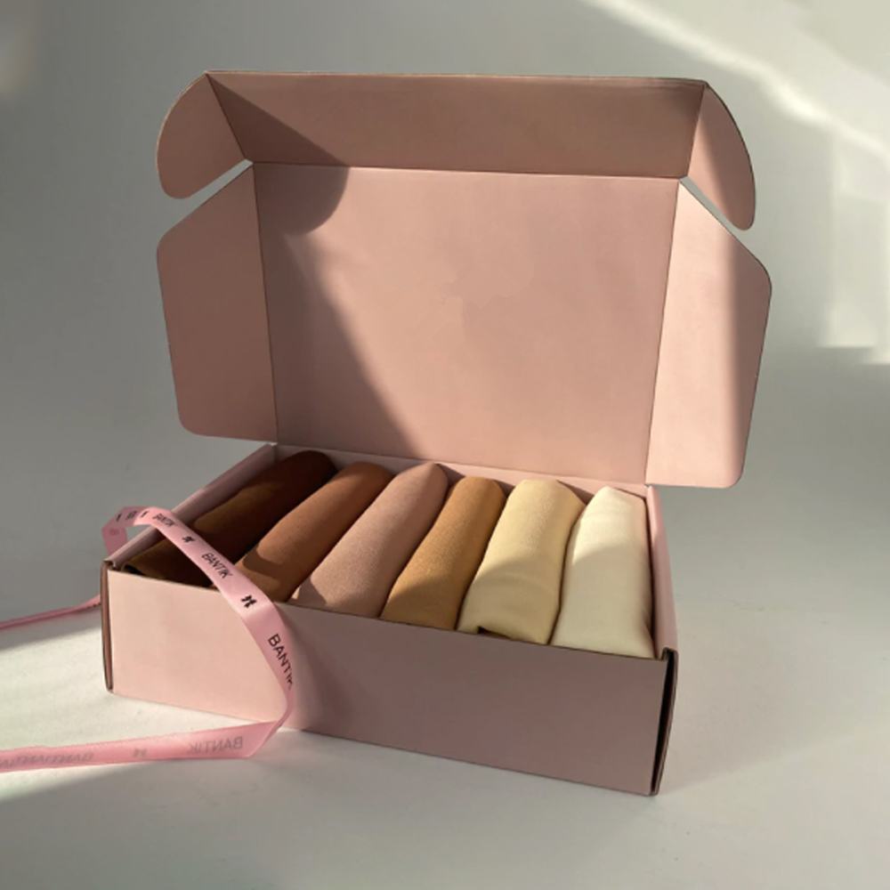 Vlastná vysoko kvalitná šatka šatka šál šifón set box darčekové balenie box